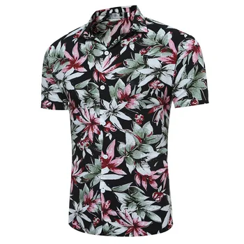 Zogaa 2019 Vīriešu Krekls ar Īsām Piedurknēm Ikdienas Krekli Modes Klasiskās Vīriešu tērpu Kreklu Ziedu Iespiesti Vasaras Havaju Krekls Vīriešiem