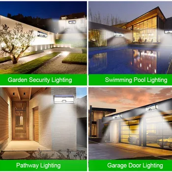 Āra Apgaismojums Saules Kustības Sensors, Gaismas 268 LED Spuldzes Saules Enerģijas Lampas Ūdensizturīgs Drošības Ielu Apgaismojums, Dārza Dekorēšanai
