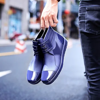 Īss lietus zābaki, vīriešu neslīdoša ūdensnecaurlaidīga apavi gumijas apavi modes zapatos de hombre vīriešu zābaki