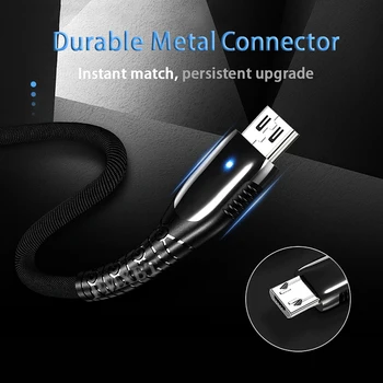 1.2 m Mikro USB Kabeli 3A Ātrās Uzlādes Datu Sinhronizācijas Vadu Samsung Xiaomi Huawei LG Tablet Android Mobilā Telefona Lādētājs MicroUsb