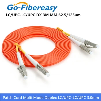 10pcs FTTH Fiber Optic Patch Cable LC-LC Multimodālu Duplex OM1 Optisko Šķiedru Kabeļu 3M LC/LC Connector Optiskās Šķiedras, Optisko Kabeļu
