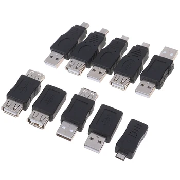 10pcs/komplekts USB OTG Sieviešu un Vīriešu Micro USB, Mini Changer Adapteris Converter USB Adapteri Sīkrīkus