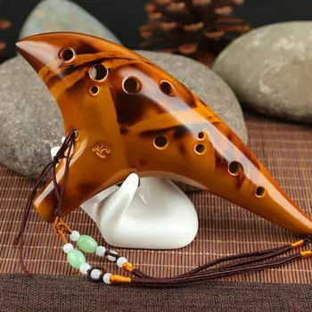 12 Bedrīšu Keramikas Ocarina Alto C Signālu Classic Flauta Zelda Instrumenti ar Aizsardzības Soma + Siksniņa Dāvanu Augstas Kvalitātes