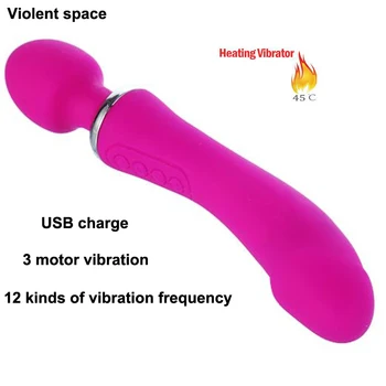 12 Ātrumu Vibratori sievietes klitora Burvju nūjiņu G spot Dual-head Dildo Vibrators seksa rotaļlietas, lai sieviete Vibrador mujer Pieaugušo rotaļlietas