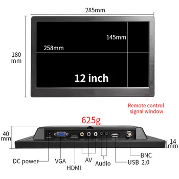 13,3 collu spēļu klēpjdators HD1920x1080P LCD iebūvēts skaļrunis monitoru ar HDMI, VGA AVA BNC funkciju, piemērots automašīnu, DATORU, DVD PS5