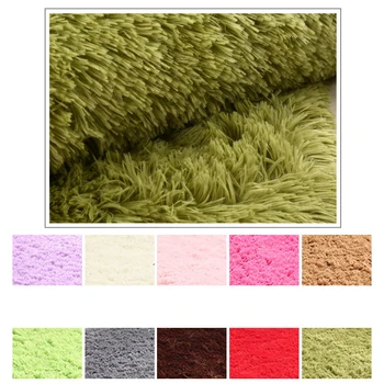 16 Krāsu mazgātas zīda matu neslīdošs paklājs, viesistaba, kafijas galdiņš segu Guļamistabas gultas paklājiņš jogas paklāji cietā krāsas plīša