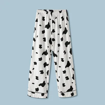 2 Gabali Sieviešu Pidžamas Komplekti Govs Drukāt Sleepwear Uzvalks Cute Karikatūra Homewear Kokvilnas Naktsveļu Ziemas Sieviešu Plus Lieluma Mājas Drēbes