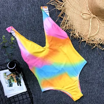 2019 Sievietes Sexy Viens Gabals Swimswear Pie Pleca Peldkostīmu Izdrukāt Cieto Peldkostīmu Peldkostīmu, Pludmales Bodysuit Backless Monokini