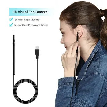 2019 USB Ausu Tīrīšanas Rīks HD Vizuālo Ausī Karoti Daudzfunkcionāls Earpick ar Mini Fotokameras Pen Auss Aprūpi-ausu Tīrīšana Endoskopu