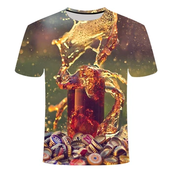 2019. gada Jaunums-3D t krekls Vīriešiem Kannas alus Iespiesti Hip Hop Crewneck īsām Piedurknēm Vīriešu/Sieviešu t-krekls, t-veida topi Āzijas lielums Tshirt 6xl