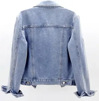 2020. gada rudenī jaunā modes karstā urbšanas zvaigznes džinsa jaka sievietēm Slim garām piedurknēm īsi džinsu mētelis