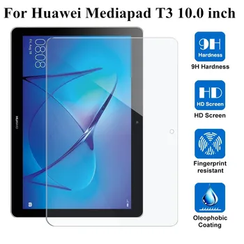2Pack Rūdīta Stikla Huawei MediaPad T3 10 9.6 AGS-L09 AGS-L03 AGS-W09 LCD Ekrāna Aizsargs, Stiklu Plēves Godu Spēlēt Pad 2 9.6