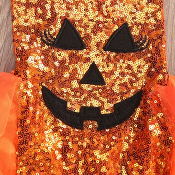 2gab Halloween Tērpi Baby Girl Apģērbu Uzdrukāts Sequin Pavada Romper Tutu Kleita + Svītrainas Zeķes Komplekti, Bērnu Svētku Kostīms