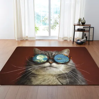 3D Karikatūra Kaķis Dzīvnieku Paklājus Dzīvojamā Istaba, Guļamistabas Zona Pledi virtuves neslīdoša Mats Mīksta Flaneļa Paklāju Bērnu Istabas Grīdas Paklājs