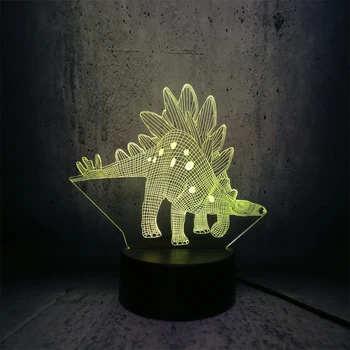 3D LED Lampas dinozauru fani Stegosaurus filmu Attēls Gaismas Krāsains Apdare Nakts Gaisma Mazulis Ziemassvētku Zēns, pusaudzis