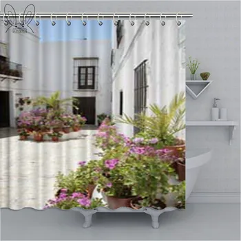 3D Skats Dušas Aizkars Ziedi, Ainavas Sienas Modelis Vannas istaba Aizkaru Ūdensizturīgs Mazgājams Vannas Aizkars Dušas Komplekti