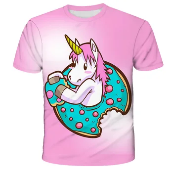 3D drukāšana unicorn drukāt anime t-krekls karikatūra t-krekls zēns meitene street fashion 