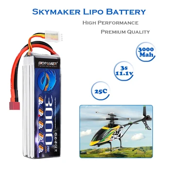 3pcs LiPo Baterijas 3S 11.1 V 3000Mah 25C Max 50C XT60 T Spraudsavienojumu RC Dūkoņa Helikopteru Auto Laivu Lipo Akumulatoru SKymaker