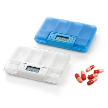 4 Viedā Tīkla Uzglabāšanas Kaste Elektronisko Laiks Atgādinājums Medicīna Kastes Trauksmes Taimeris Tabletes Daudzfunkcionāls Smart Pill Box