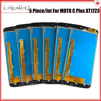 5 Gabals/daudz AMOLED LCD Displejs Priekš Motorola Moto C, kā arī XT1723 LCD Displejs, Touch Screen Digitizer Montāža MOTO C, kā arī LCD