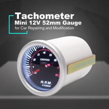 52mm Elektriskās Automašīnas Motora Apgriezienu Rādītājs Tahometrs Tacho Platums Metru Testeri 0~8000 APGR. / min Counter 4/6/8 Cilindru Karstā Pārdošanas