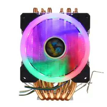 6 Heatpipe 4pin CPU Cooler RGB LED Klusa Dzesēšanas Heatsink 3 Fani PC Gadījumā Dzesēšanas Intel 775/1150/1151/1155/1156/1366 AMD