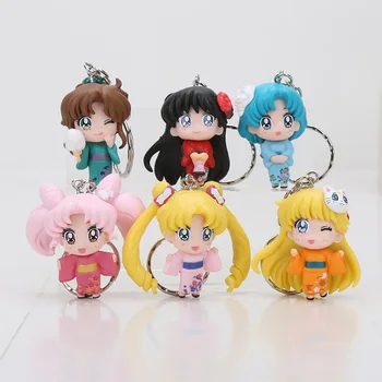 6pcs/set Anime Sailor Moon, Mars, Jupiters, Venēra, Dzīvsudraba Q Versija PVC Rīcības Attēls Modelis Bērniem Rotaļlietas
