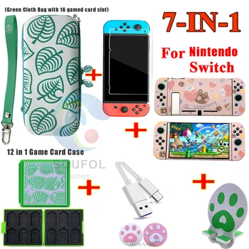 7 1 Nintendo Switch / Lite Konsoles Dzīvnieku Šķērso Uzskaites Uzglabāšanas Soma Portatīvo Maisiņš Aizsardzības Gadījumā Nintend Slēdzis
