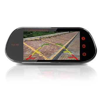 7 Collas Touch Screen 1080P Auto DVR straumēt Dash kamera SLĒPA Nakts Redzamības Atpakaļskata Spoguli un videokameru ar MP5 un Bluetooth