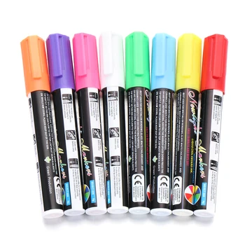 8 Krāsas/Komplekts Šķidrumu Krīta Tāfeles Marķieris Pildspalvas Stikls Logu Atgriezeniska Neona Pildspalvas Viegli noslaukiet nav toksisks
