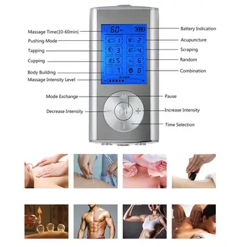 8 Režīms Multi-Function Kakla Skriemeļa Akupunktūras Impulsa Fizioterapija Massager Digitālo Meridian Fizioterapija Instruments jaunu