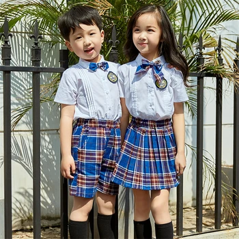 90-180cm Kids Modes Skolas Uniformas korejiešu Japāņu Stila Klases Apģērbs Augšu Pleds Svārki Kaklasaiti Skatuves Tērpi Bērniem