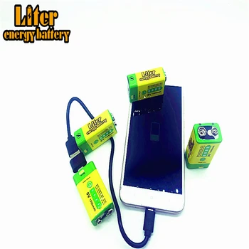 9V Uzlādējamo Bateriju 1200mAh USB Portatīvo Micro USB Baterijas RC Helikoptera Modelis Mikrofons Bateria Bankas jauda