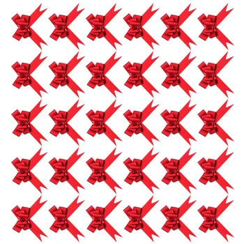 9cm Skaistu Pull Bowknots ar Snowflake Pattern Ziemassvētku Dekoratīvie Pull Bowknots Dāvanu Kastē Pull Loki Bowknot Lentes