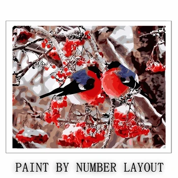 AZQSD DIY gleznas numuri Ziemas Audekls Gleznošanai mājas dekoru Attēlu Krāsošana Ar Numuriem Ziemassvētku 40x50 cm
