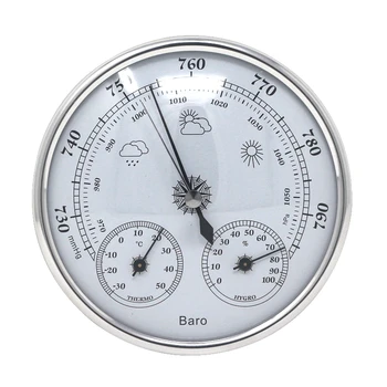 Analogais Sienas Barometrs Termometru, Higrometru, 3 In 1 Meteoroloģisko Staciju Temperatūras, Mitruma, Atmosfēras Uzraudzīt Gaisa Spiediena Mērītājs