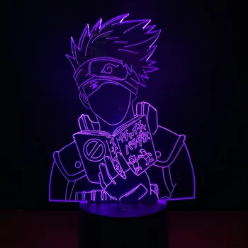Anime Gaismas Naruto Hatake Kakashi Figūriņas 3D Gaismas LED Nakts Lampa Bērniem Jaunums LED Dekoratīvā Galda Lampa Mājas Rotaļlietas