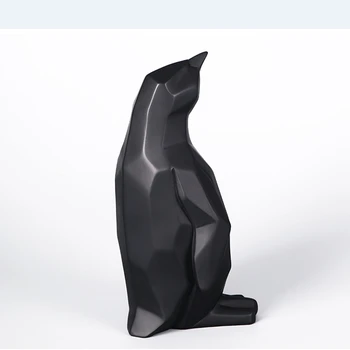 Anotācija Pingvīns Statuja Skulptūru Ģeometriskā Sveķu Pingvīns Modelis Mēbeļu Mājas Dzīvnieku Apdare Mūsdienu Rotājumu Dāvanas, Amatniecības