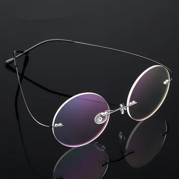 Apaļas Brilles Titāna Briļļu Rāmis Vīriešu Datoru Optiskās Brilles Recepšu Lasīšanas Skaidrs, Objektīvs Sieviešu Briļļu Ietvaru