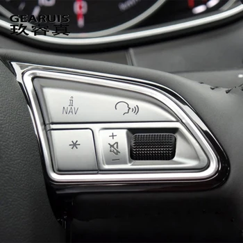 Auto stils Atuo stūre slēdža pogas, Melns Rāmis Aptver uzlīmes Audi A6 A7 C7 S6 S7 RS6 RS7 Interjera Aksesuāri
