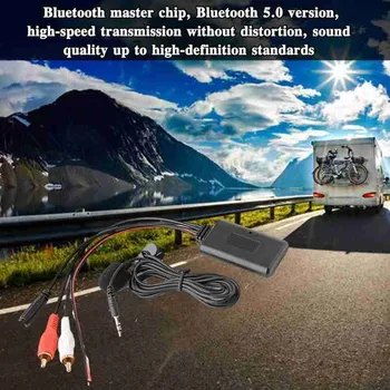 Automašīnas Bluetooth 2rca Aux Adapteri Bezvadu Audio Tālruņa Zvanu Brīvroku Mikrofons Ar 2rca Aux-in Audio Ieeja