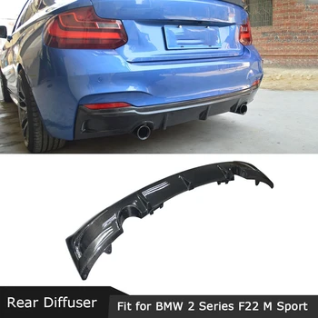 BMW 2 Series F22 M sport-2017 Pakaļējo Lūpu Oglekļa Šķiedras Difuzoru Haizivs Spuras Stila Skid Plate Auto Bufera Aizsargs E Stils