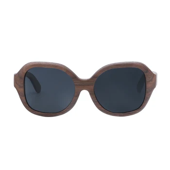 BerWer Melnā Valrieksta Koka Polarizētās Saulesbrilles, Vīriešu Vintage UV Aizsardzības brilles sievietēm Bambusa brilles