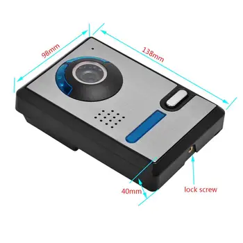 Bezvadu durvju zvans āra IP Kameru Video Durvju Domofons ar 7 Collu Monitors, Tālvadības pults Atslēgt