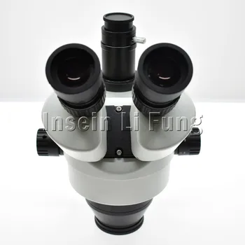 Binokļi, Nepārtraukti Zoom 7X-45X Trinokulara Stereo Mikroskopa Galvu Vienlaicīgi-fokusa Rūpniecības Mikroskopu WF10X 20mm Okulārs Objektīvs