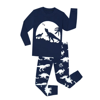 Bērnu Apģērbu Komplekti Bērniem Dinozauru Sleepwear Bērnu Zēnu Pidžamas Komplekti Gaismas Iespiesti Pidžamas, kas spīd tumsā pijamas