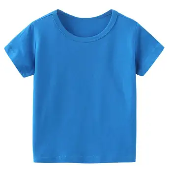 Bērnu īsām piedurknēm t-krekls kokvilnas vasaras plānas sadaļā dzidri balts bērnu pusi piedurknēm zemāko krekls ar apaļu apkakli