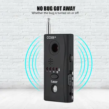 CC308+ Anti Noklausīšanās Ierīces Bezvadu), Pilna diapazona Visas kārtas GPS CCTV Signāla Bug Detektori IP Objektīvs GSM Lāzera Meklētāji ASV Plug