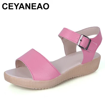 CEYANEAO Sandales platformas sieviešu Vasaras kurpes mīkstas ērti modes zīmolu sieviešu sandales