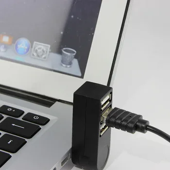 CHUYI Mini Portatīvo USB 2.0 HUB 3 Porti 180 Grādu Grozāms USB Sadalītājs Adapteris Priekš Macbook Portatīvo Datoru DATORU Piederumi